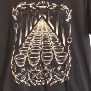 Infinity cups t-shirt, “Tinker” black mens size large